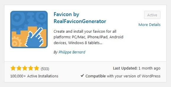 Plugin Favicon by RealFaviconGenerator